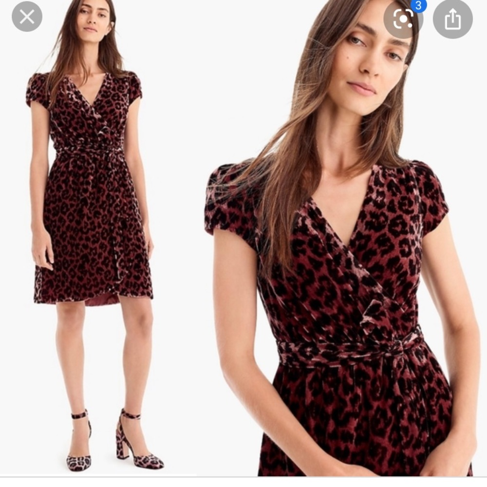Faux Wrap Velvet Leopard Dress in Blush GORGEOUS!